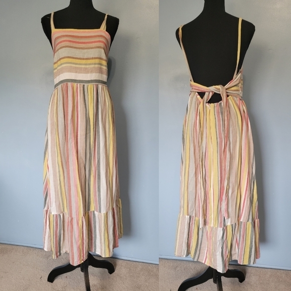 Spirit of Grace Multicolor Striped Maxi Dress Size XL - Picture 1 of 8